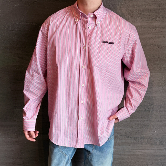 miu miu striped button-down shirt